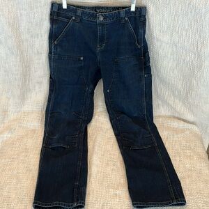 Dovetail Britt Utility Cargo Denim Jeans, Size 12, Inseam 28, Color Indigo Denim
